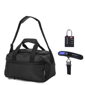 Aerolite Ryanair Maximum Holdall Cabin Bag (40x20x25cm), Digital Luggage Scales, and TSA Approved Three Dial Combination Lock